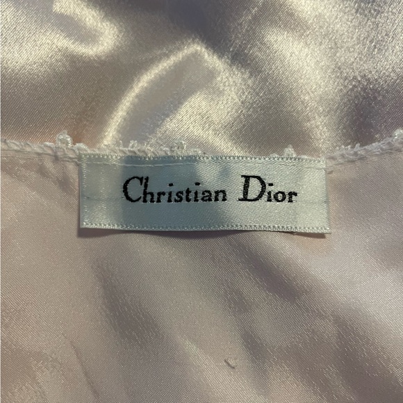 Vintage Christian Dior Light Pink Silk Lace Ruffles Size Medium - Picture 6 of 9